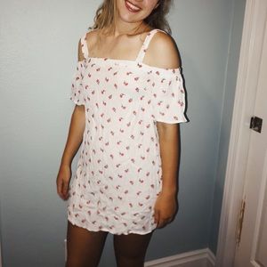 Forever 21 off-the-shoulder flowy white dress